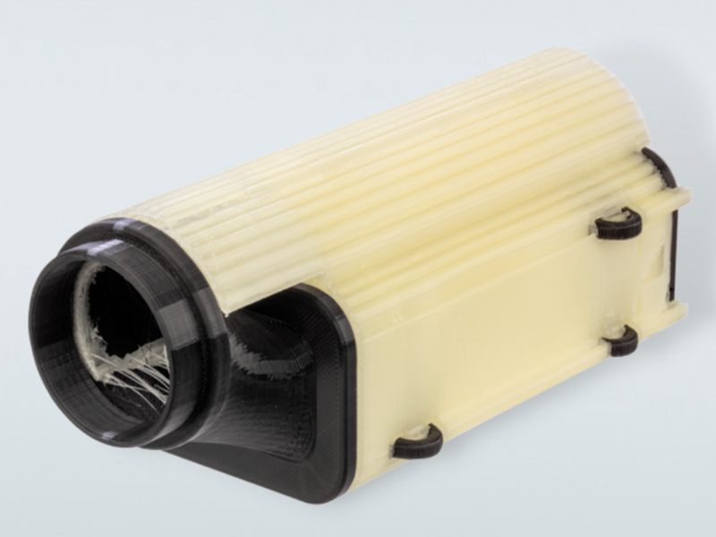 Un conducto de aire impreso en 3D con el filamento de soporte Ultrafuse BVOH